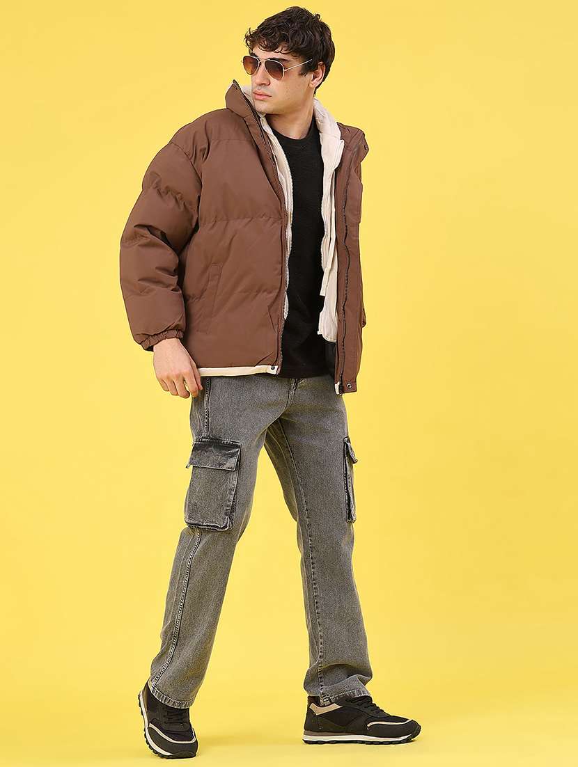 men solid long sleeve puffer jacket - 22231497 -  Standard Image - 5