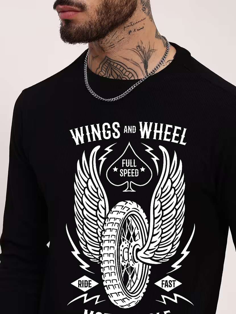 men front print long sleeve regular fit sweatshirt - 22231594 -  Standard Image - 3