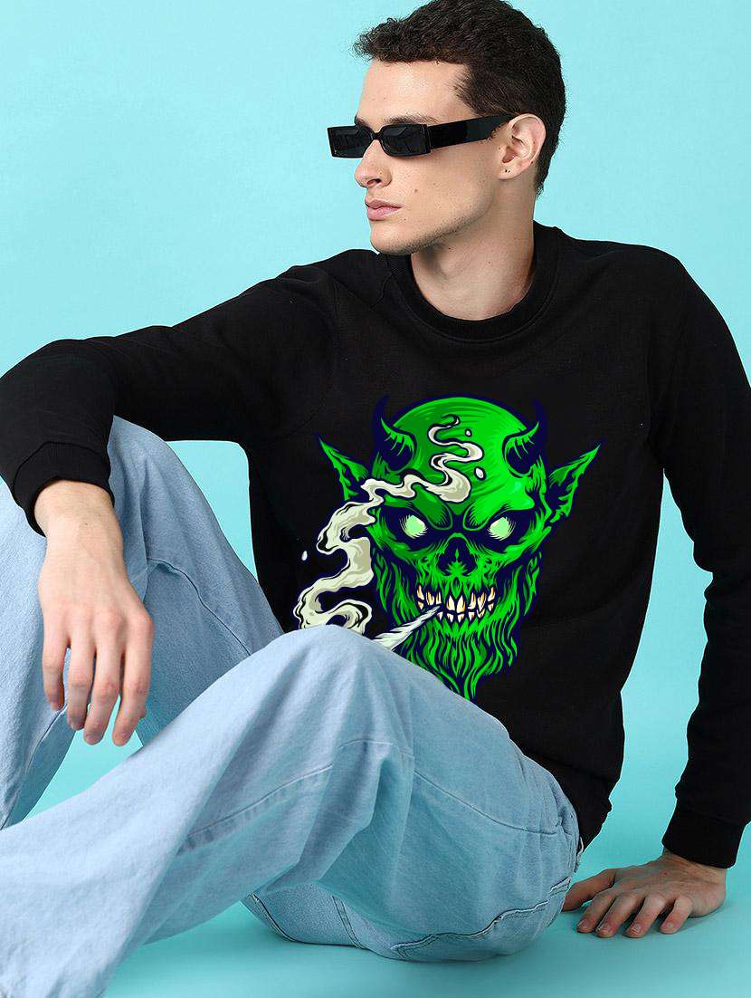 men front print long sleeve regular fit sweatshirt