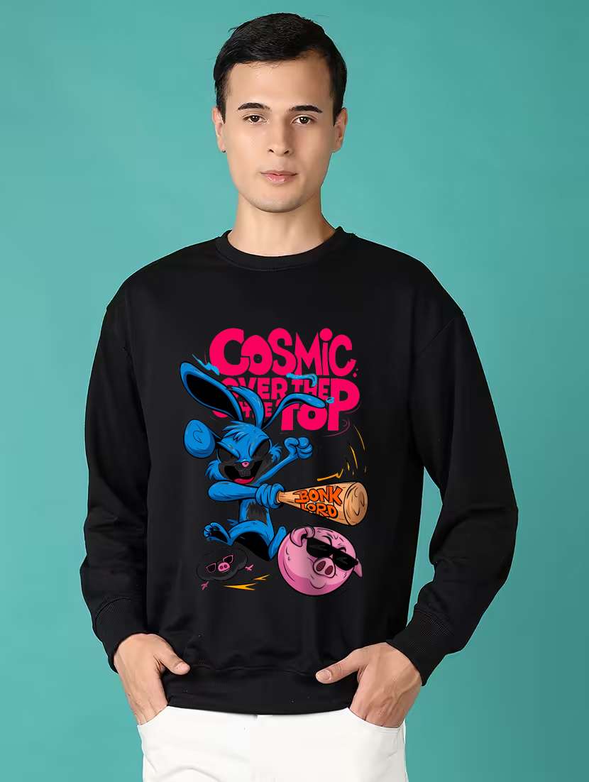 men front print long sleeve regular fit sweatshirt - 22231602 -  Zoom Image - 0