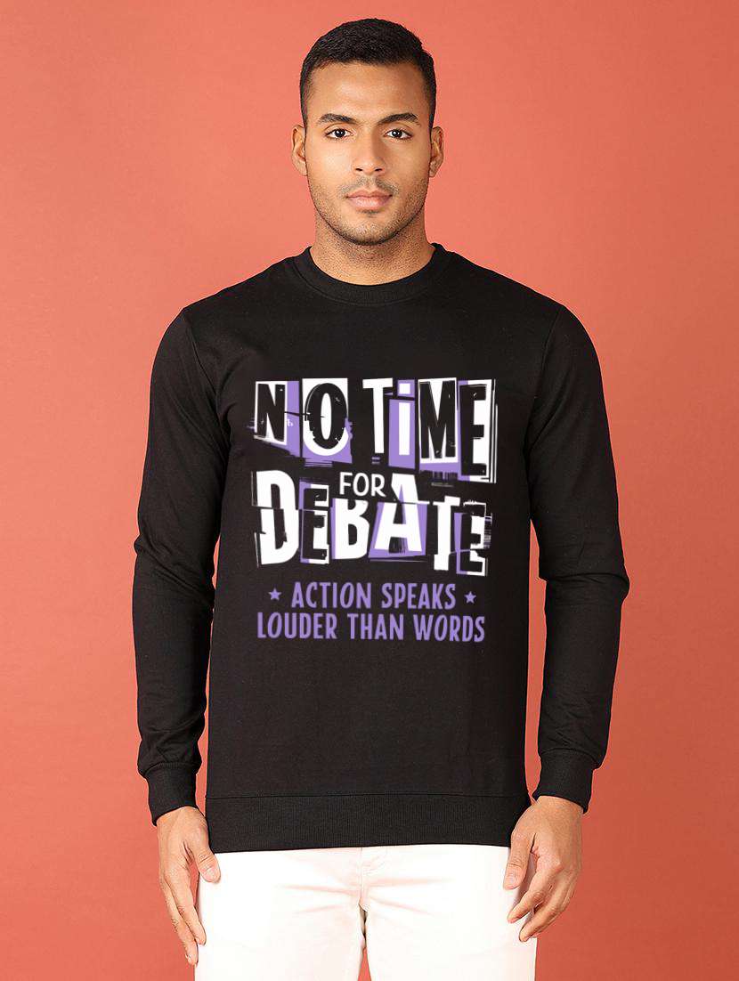 men front print long sleeve regular fit sweatshirt