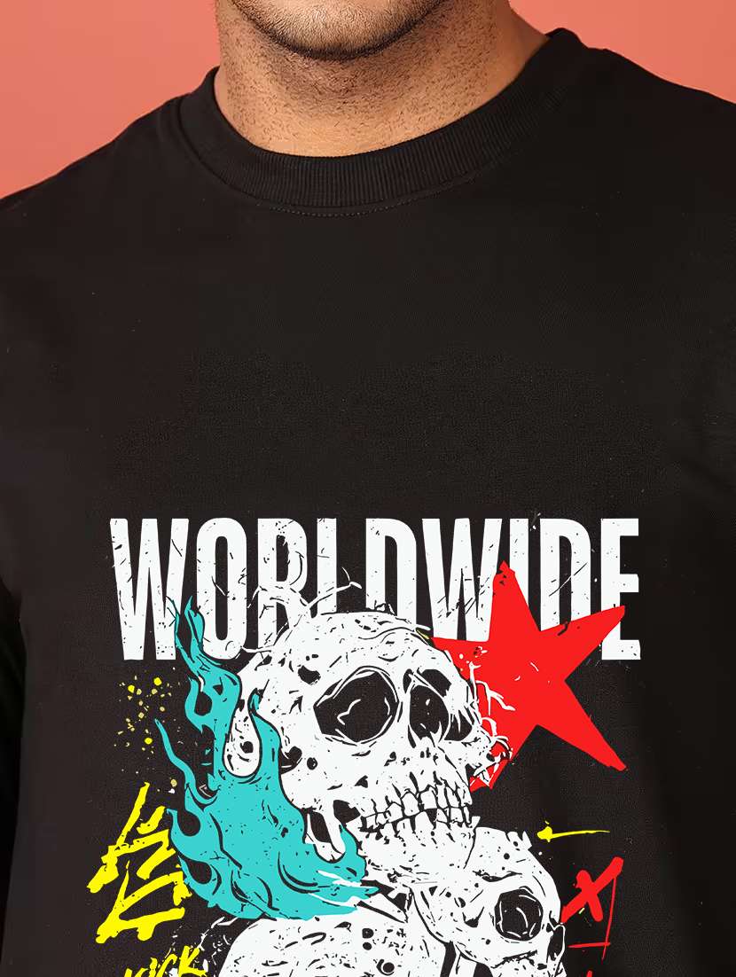 men front print long sleeve regular fit sweatshirt - 22231611 -  Standard Image - 3