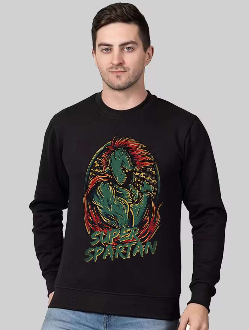 men front print long sleeve regular fit sweatshirt - 22231621 -  Zoom Image - 0