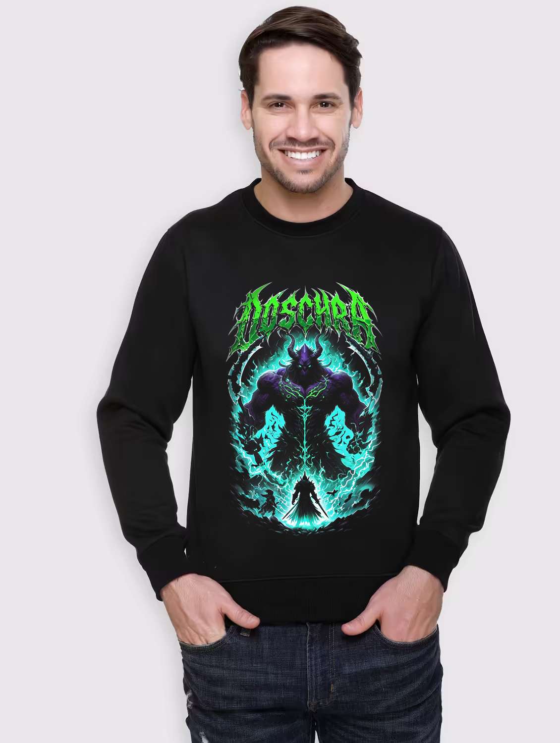 men front print long sleeve regular fit sweatshirfr - 22231623 -  Zoom Image - 0