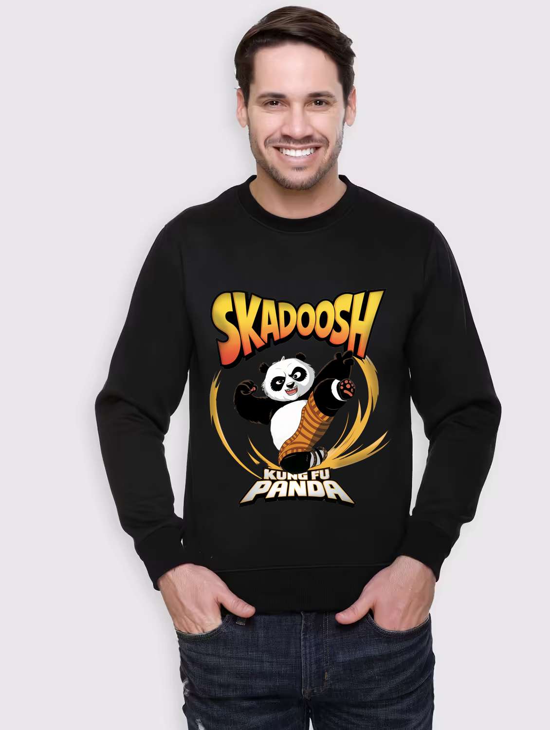 men front print long sleeve regular fit sweatshirt