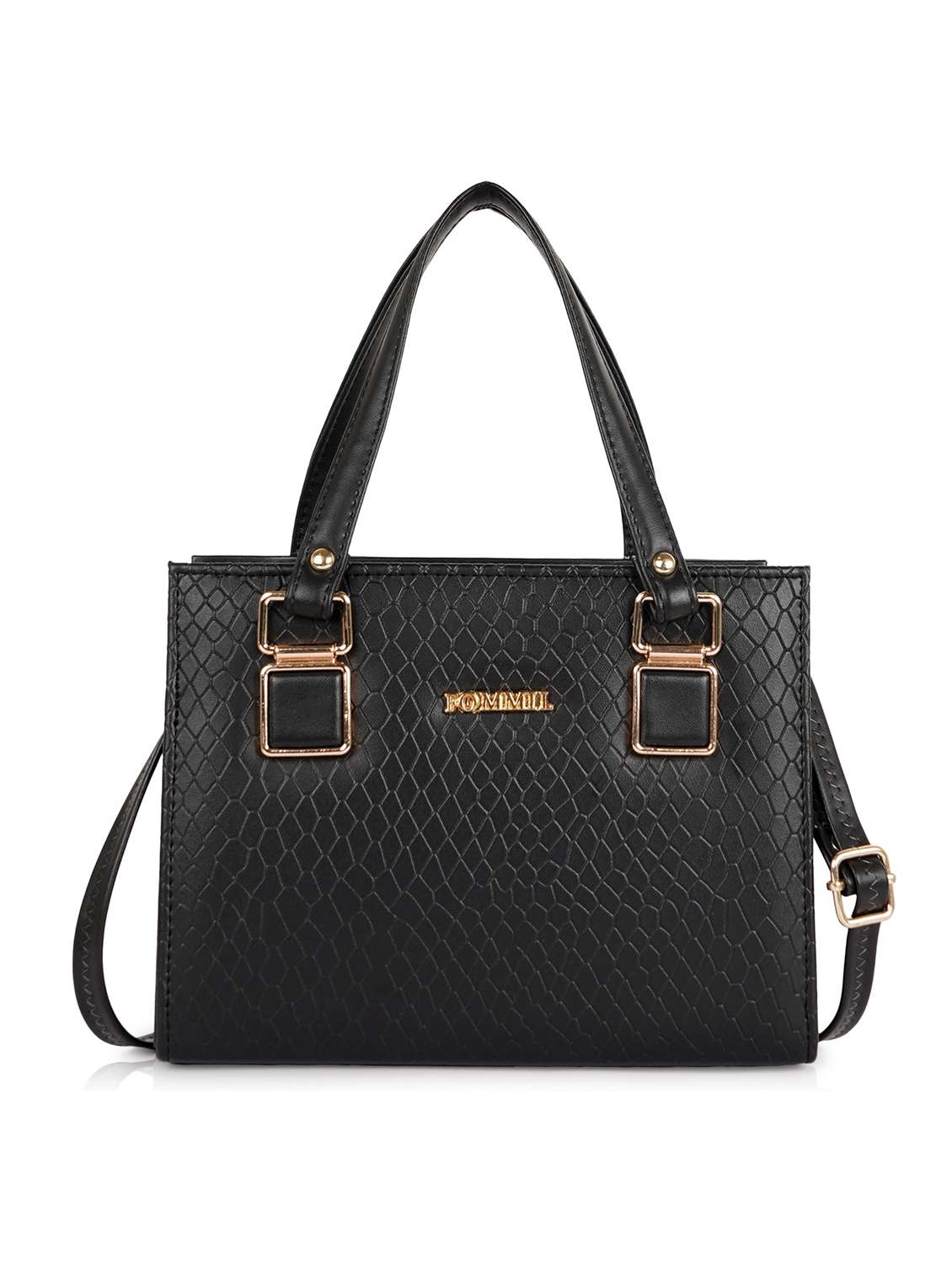 women textured structured leather handbag