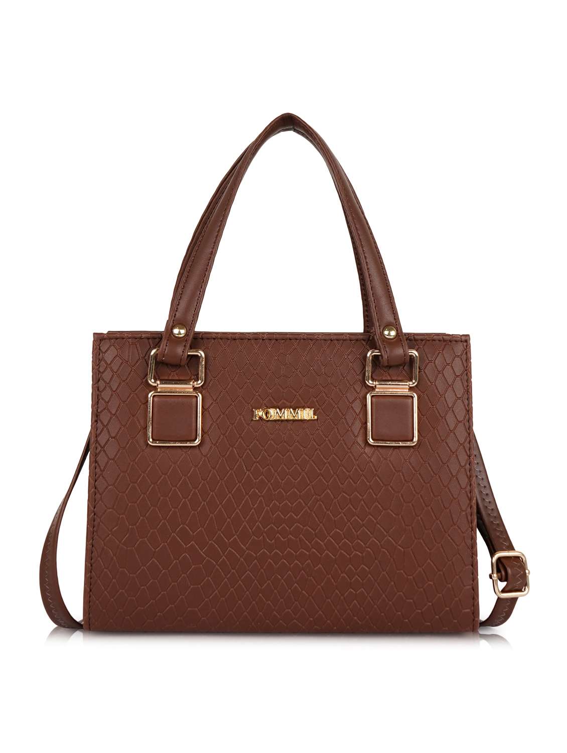 women textured structured leather handbag