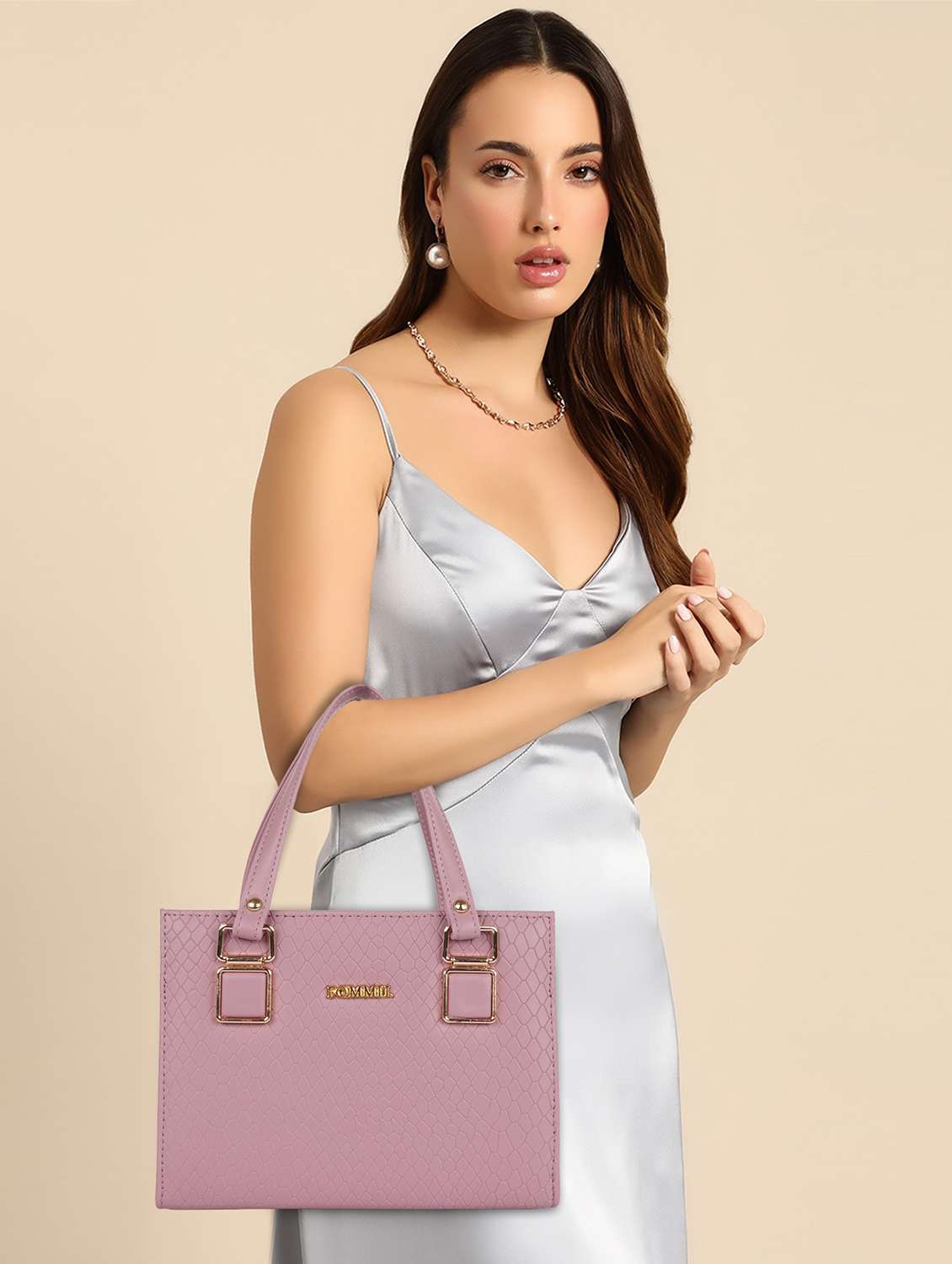 women textured structured leather handbag - 22231704 -  Standard Image - 3