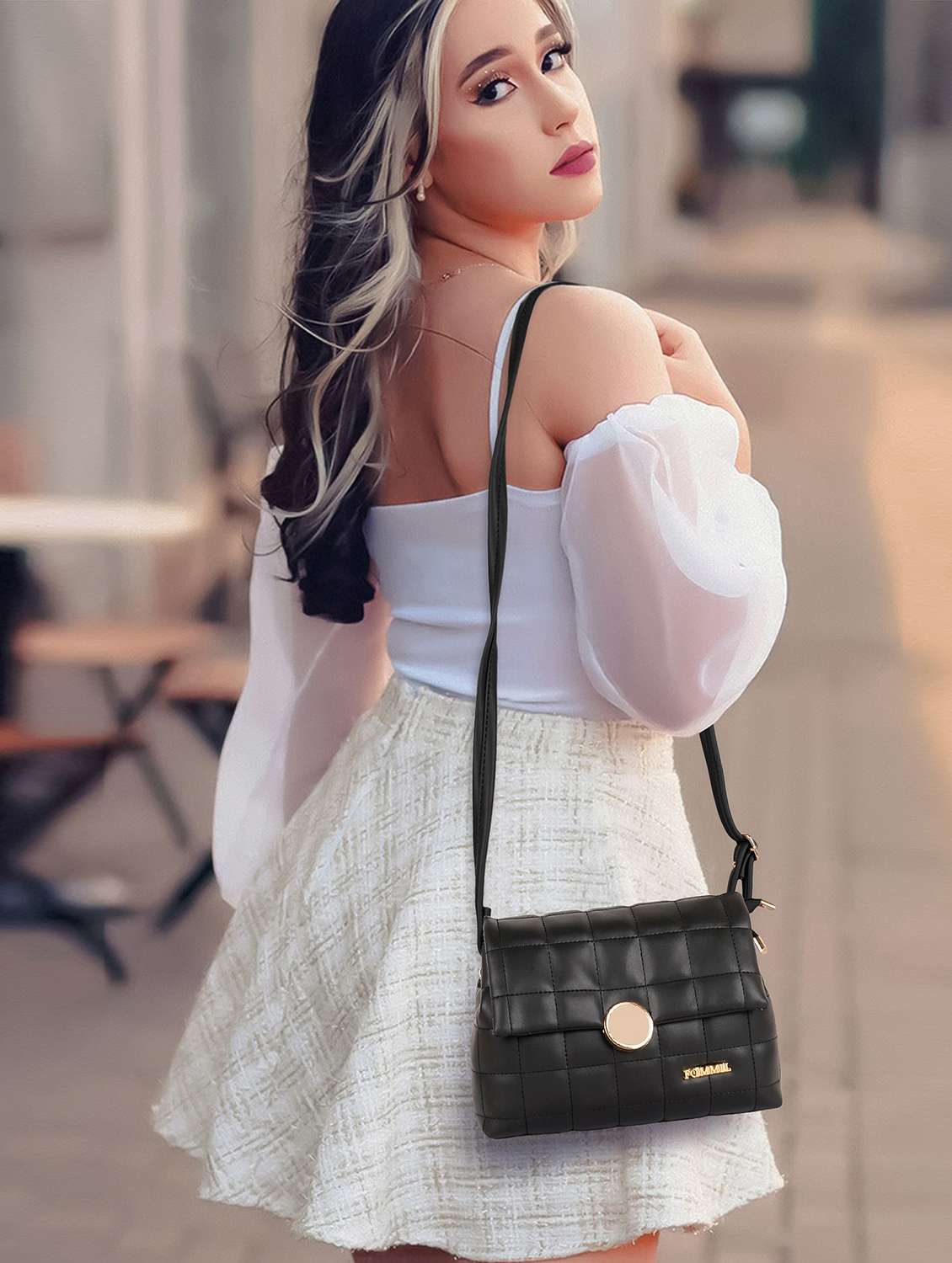 women quilted adjustable strap sling bag - 22231707 -  Standard Image - 3