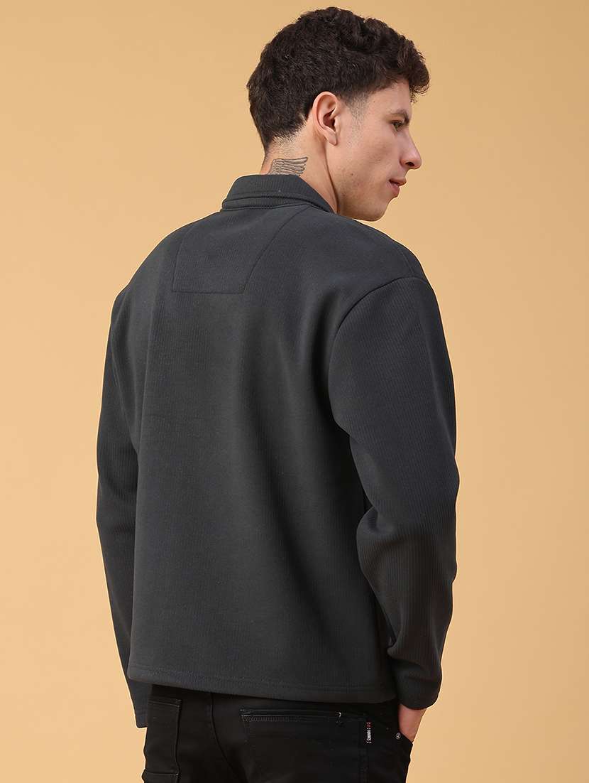 men self design long sleeve regular fit shacket - 22231746 -  Standard Image - 3