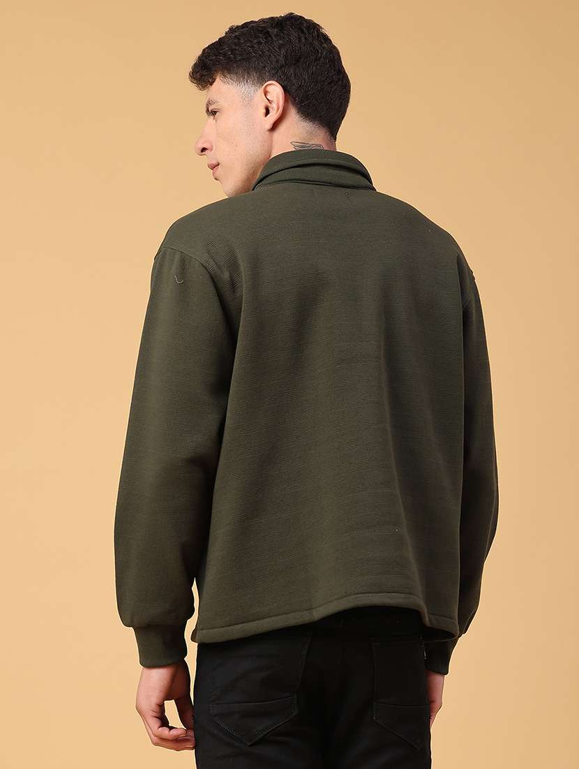 men self design long sleeve regular fit shacket - 22231747 -  Standard Image - 3