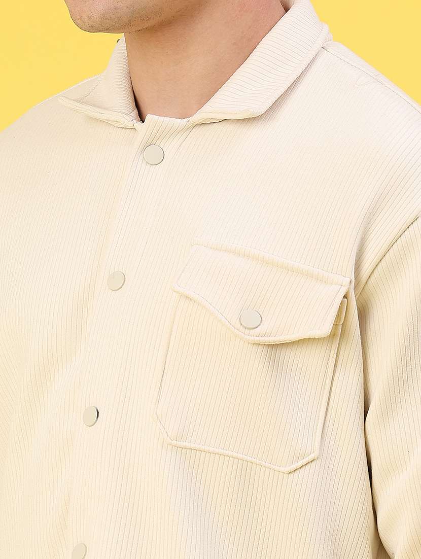 men self design long sleeve regular fit shacket - 22231748 -  Standard Image - 5