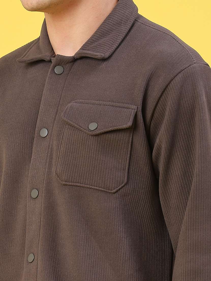 men self design long sleeve regular fit shacket - 22231749 -  Standard Image - 5