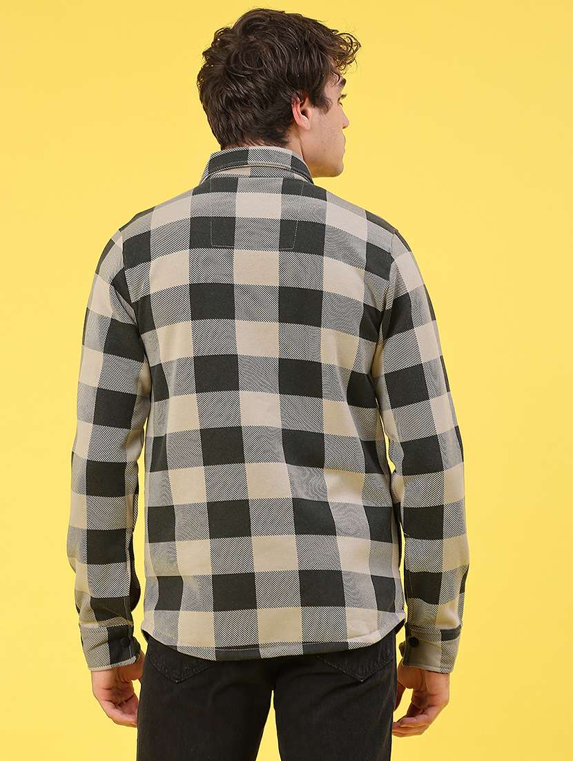 men checkered long sleeve regular fit shacket - 22231751 -  Standard Image - 3