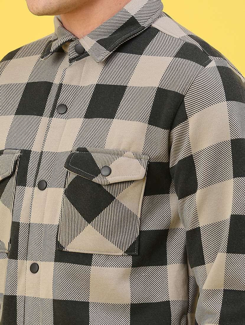 men checkered long sleeve regular fit shacket - 22231751 -  Standard Image - 5