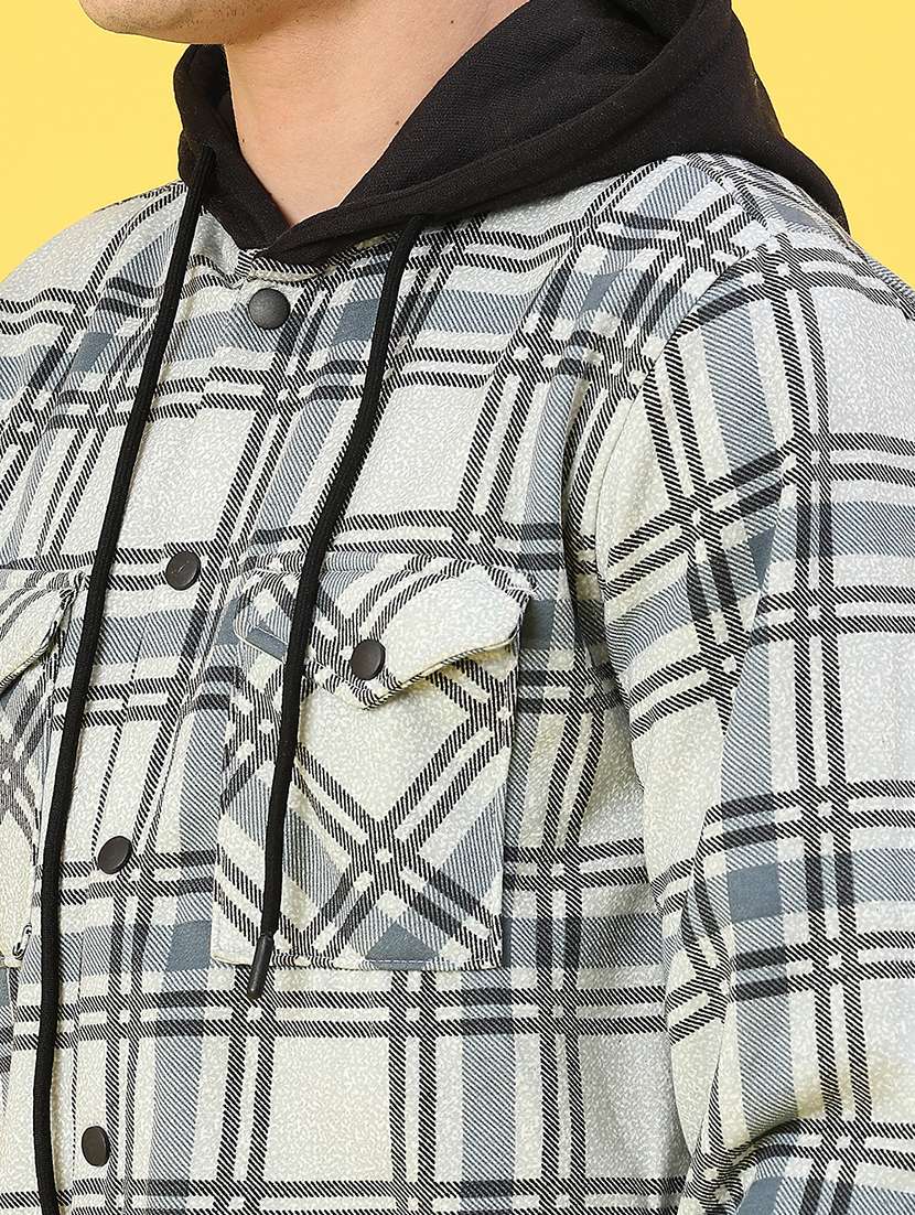 men checkered long sleeve regular fit shacket - 22231752 -  Standard Image - 5