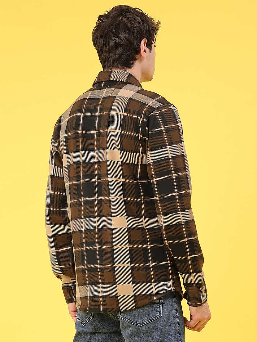 men checkered long sleeve regular fit shacket - 22231753 -  Standard Image - 3