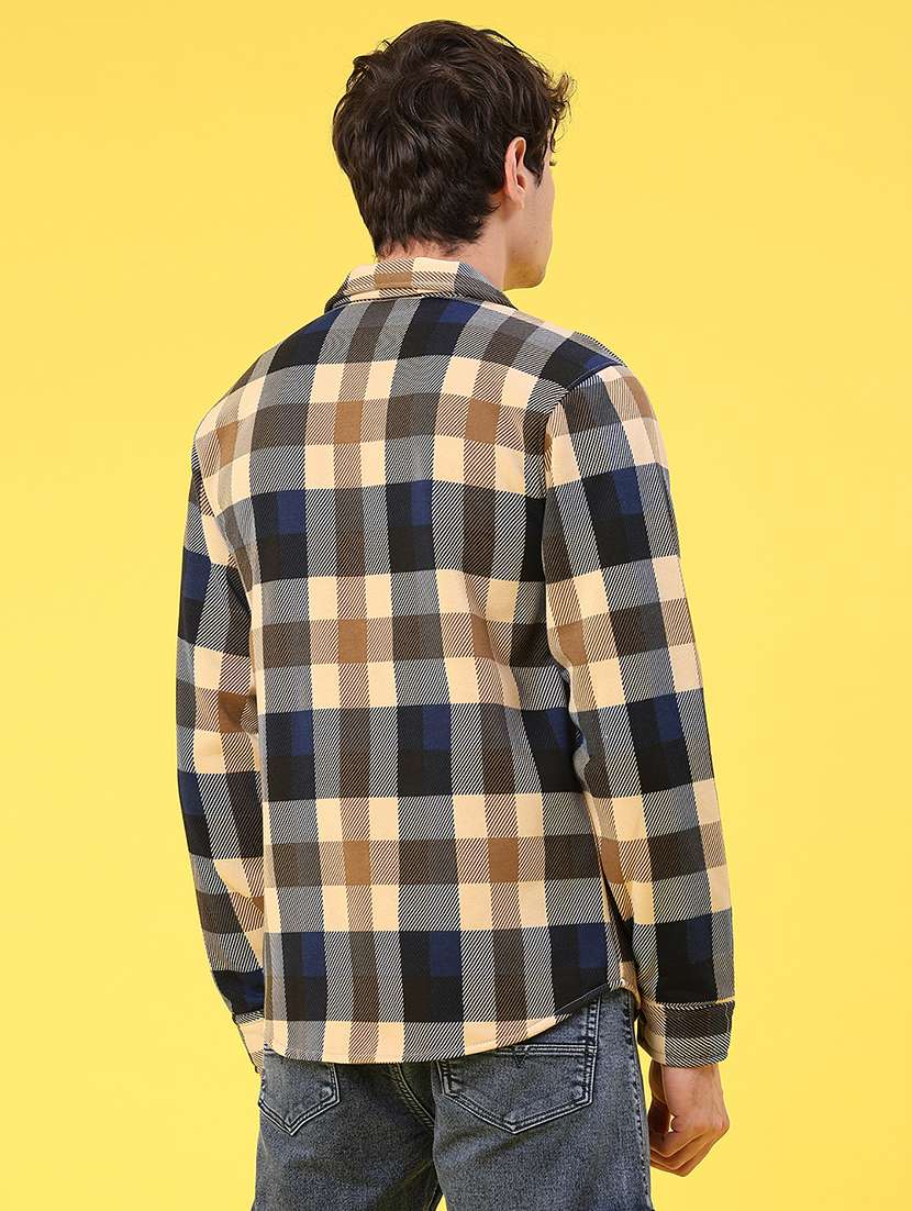 men checkered long sleeve regular fit shacket - 22231754 -  Standard Image - 3