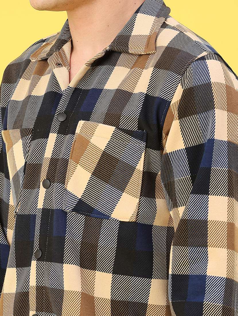 men checkered long sleeve regular fit shacket - 22231754 -  Standard Image - 5