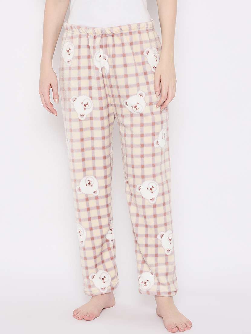 women printed mid rise loungewear pajama