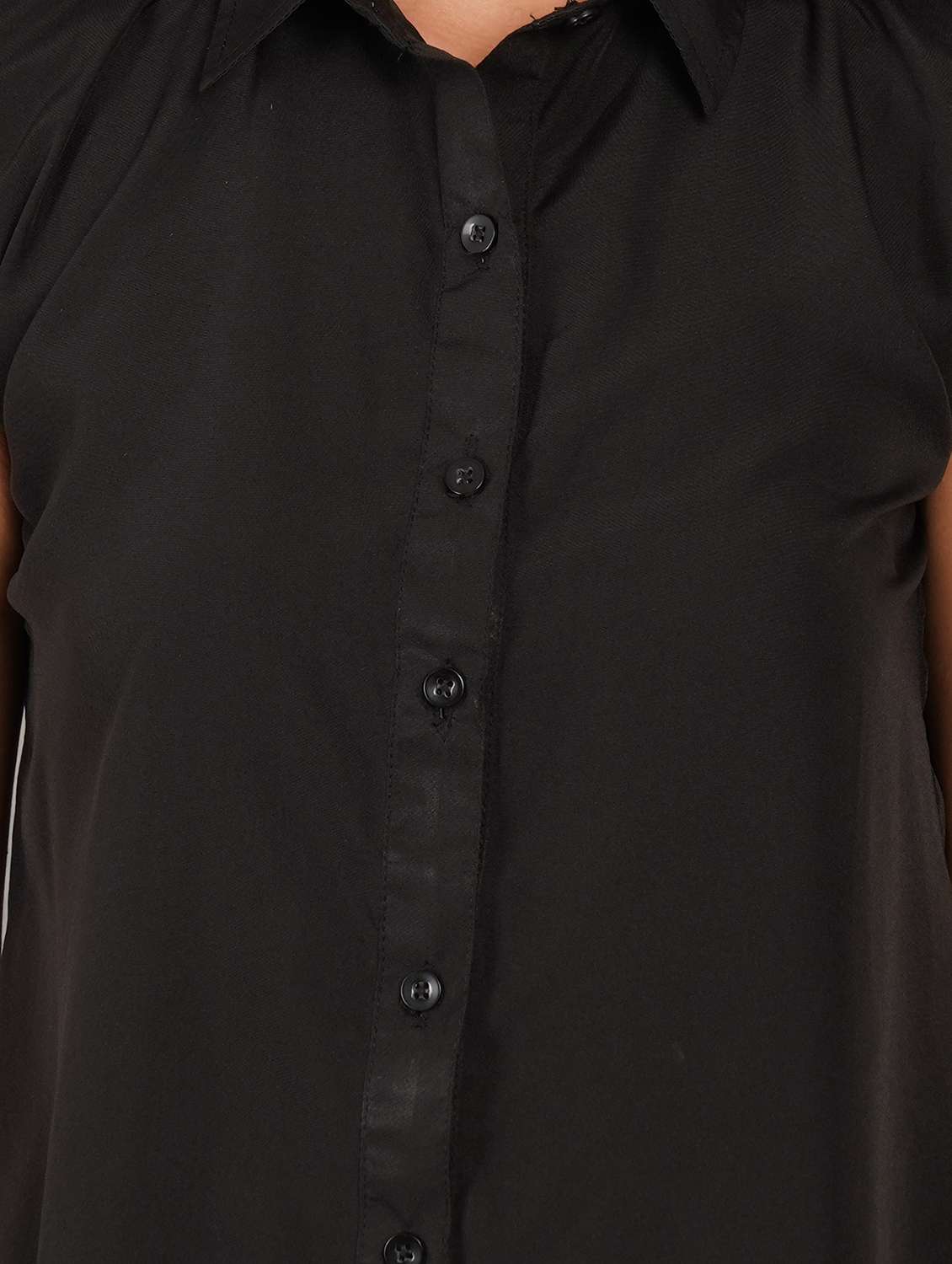 women solid sleeveless regular fit shirt - 22231790 -  Standard Image - 5