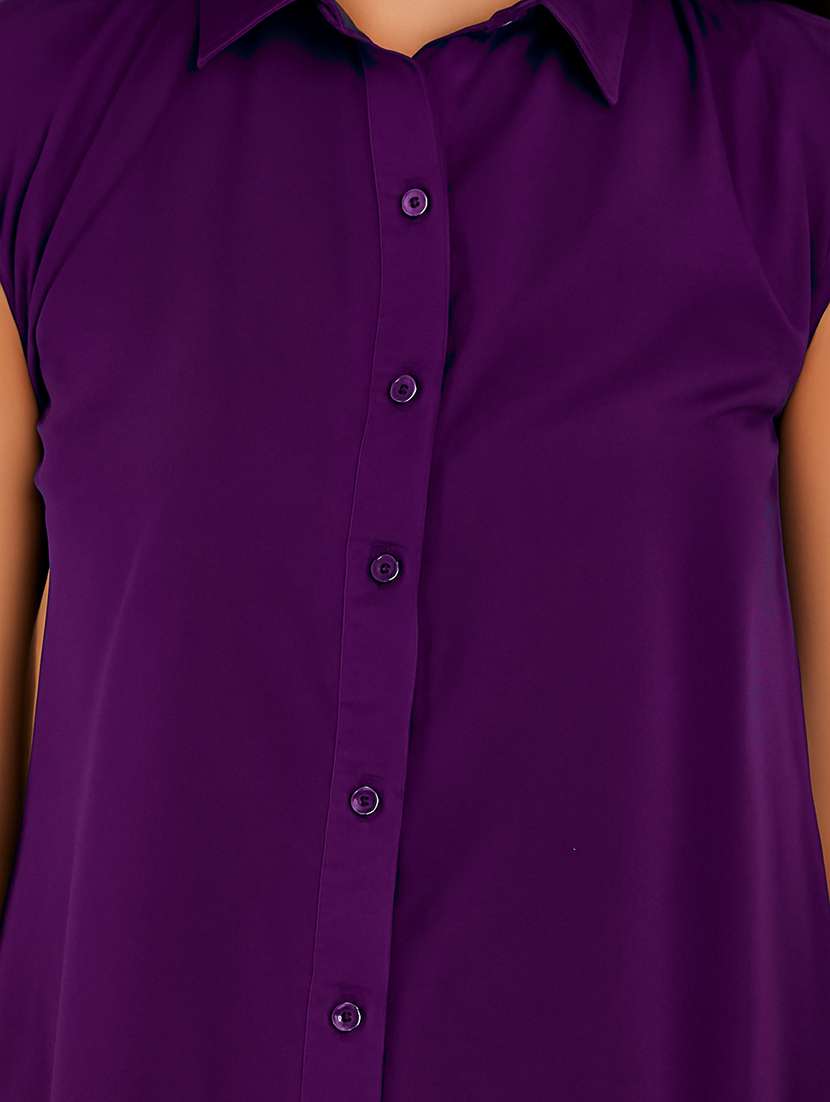 women solid sleeveless regular fit shirt - 22231793 -  Standard Image - 5