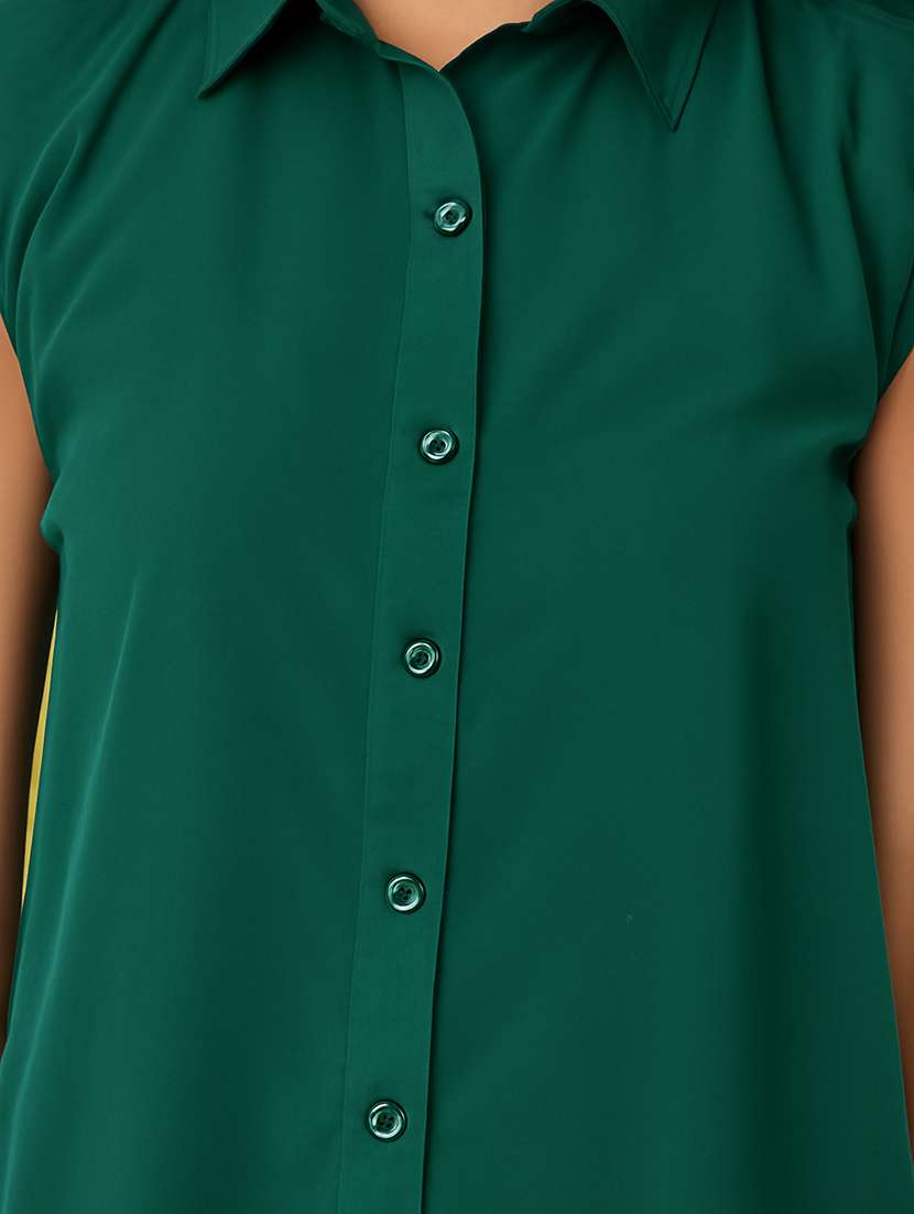 women solid sleeveless regular fit shirt - 22231794 -  Standard Image - 5