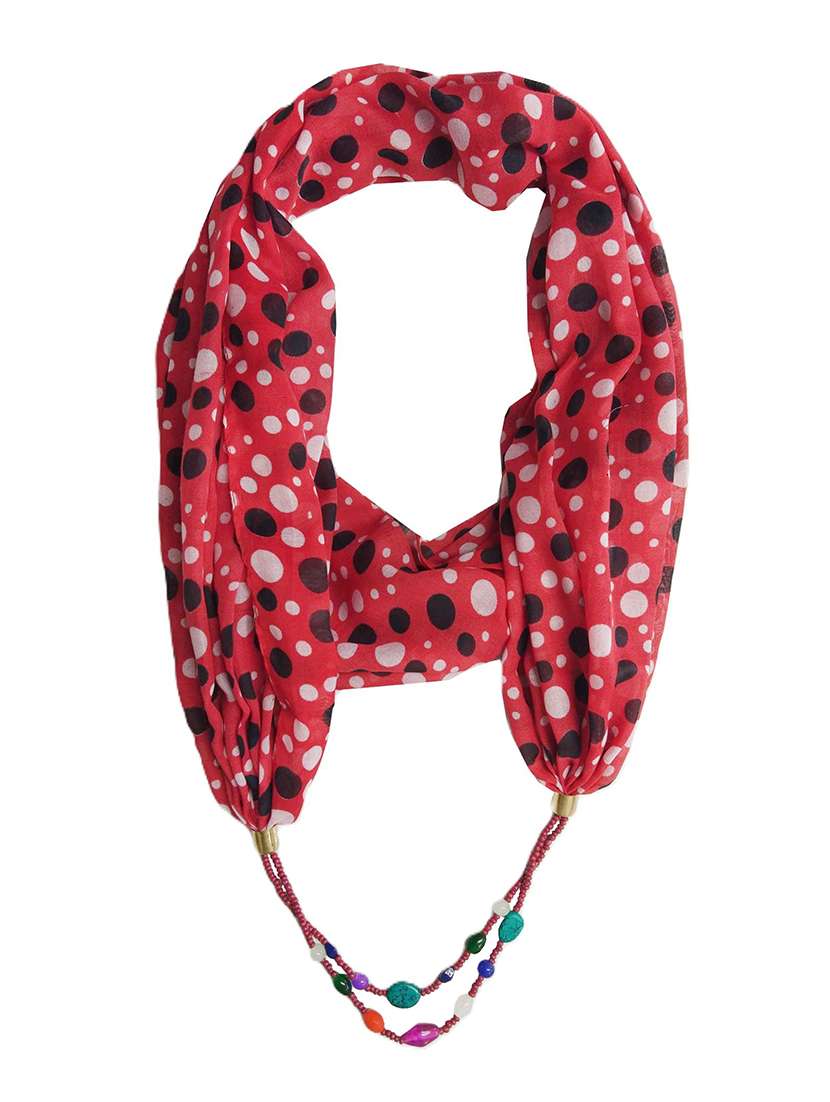 women polka dot printed scarf