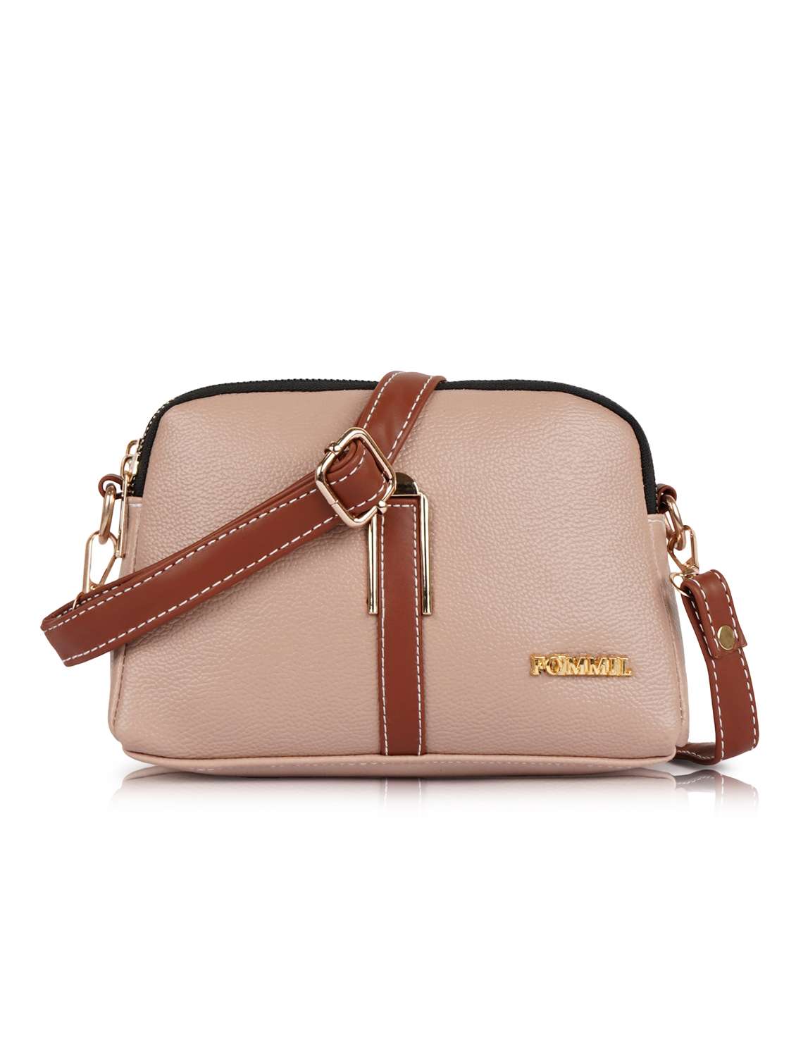 women solid adjustable strap sling bag