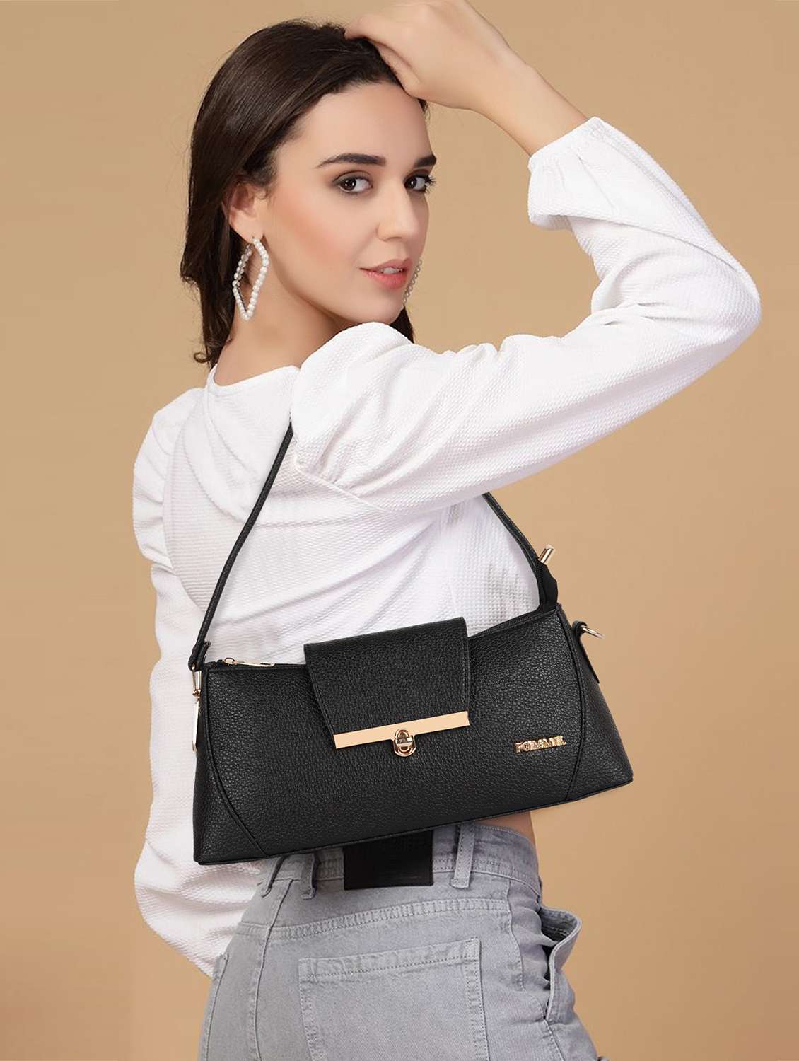 women solid structure handheld bag - 22231809 -  Standard Image - 3