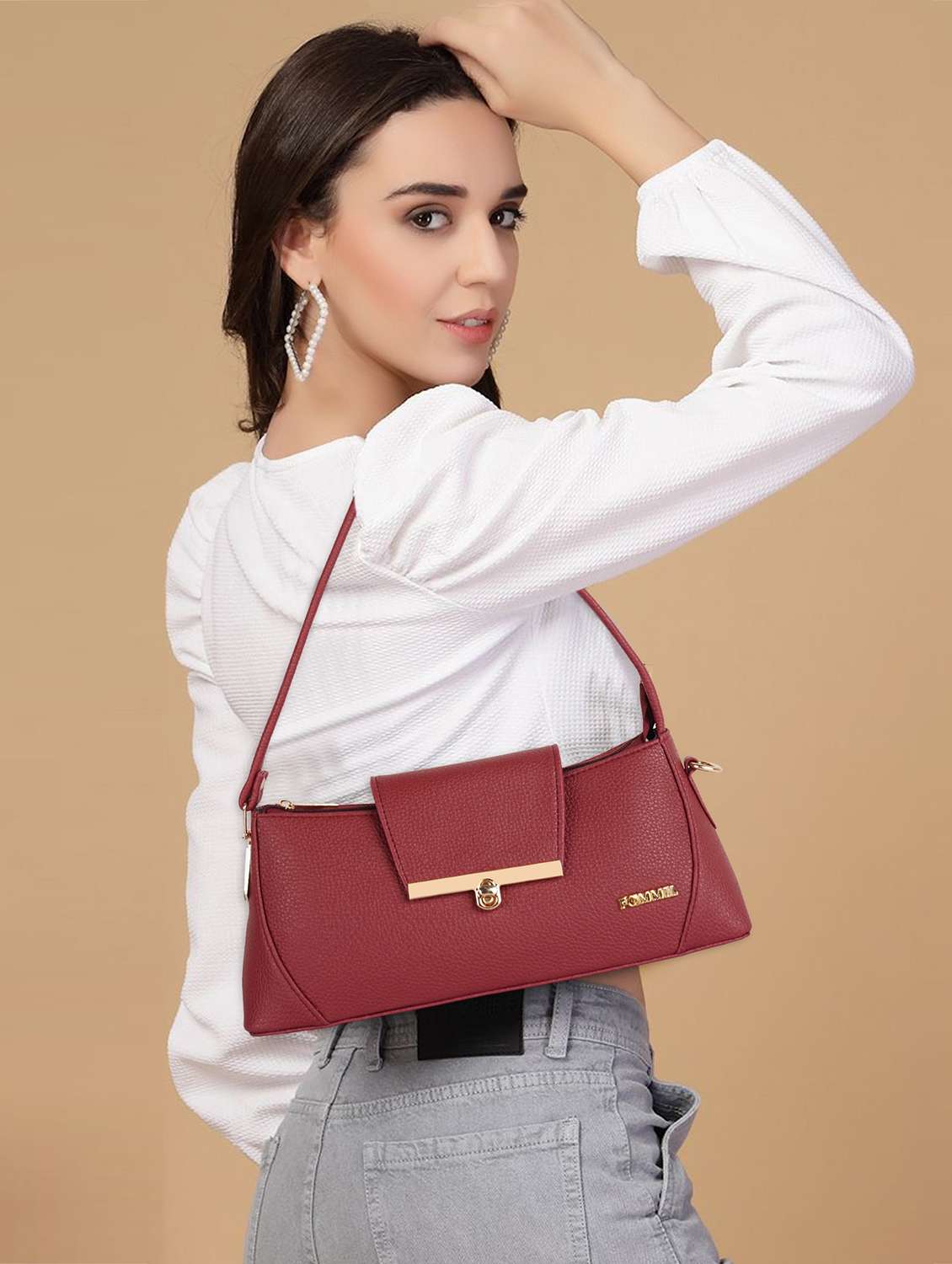 women solid structure handheld bag - 22231811 -  Standard Image - 3