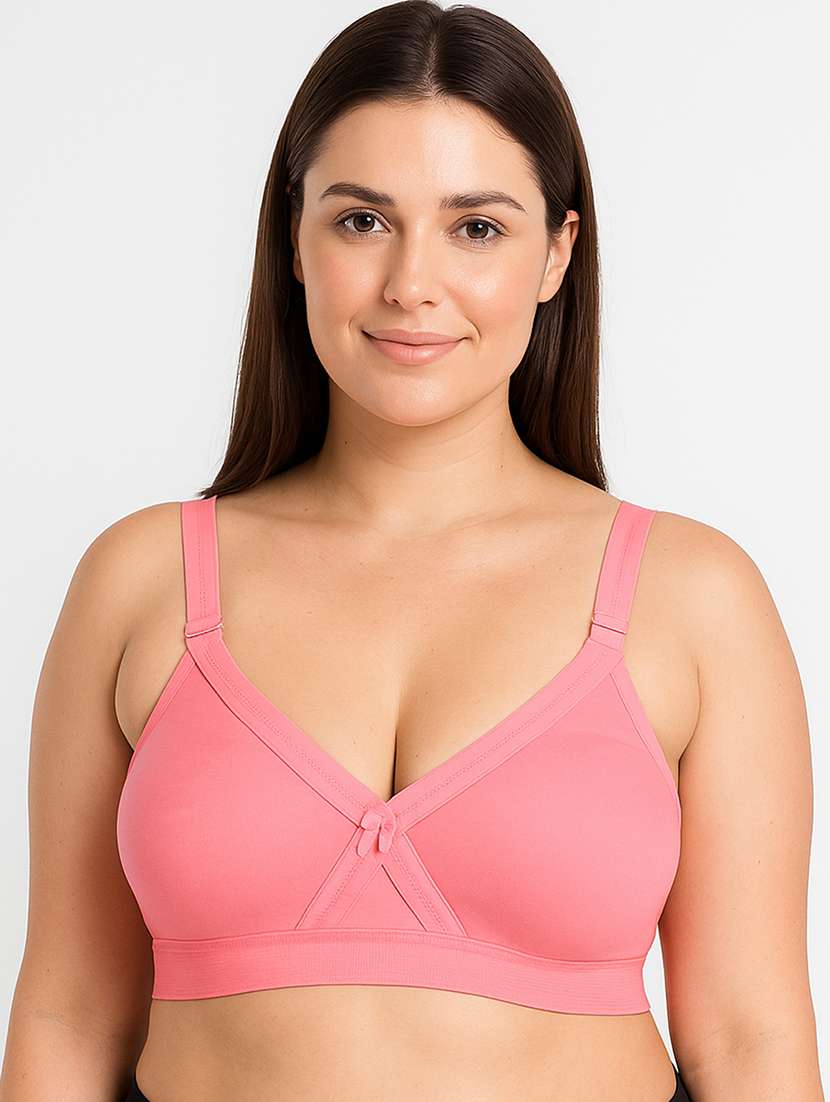 women solid non padded full coverage t-shirt bra