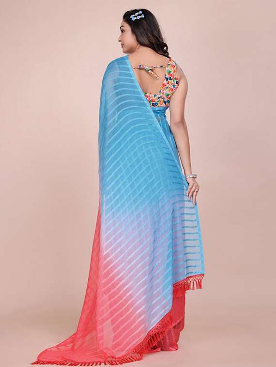 women ombre printed saree with blouse - 22231870 -  Standard Image - 3