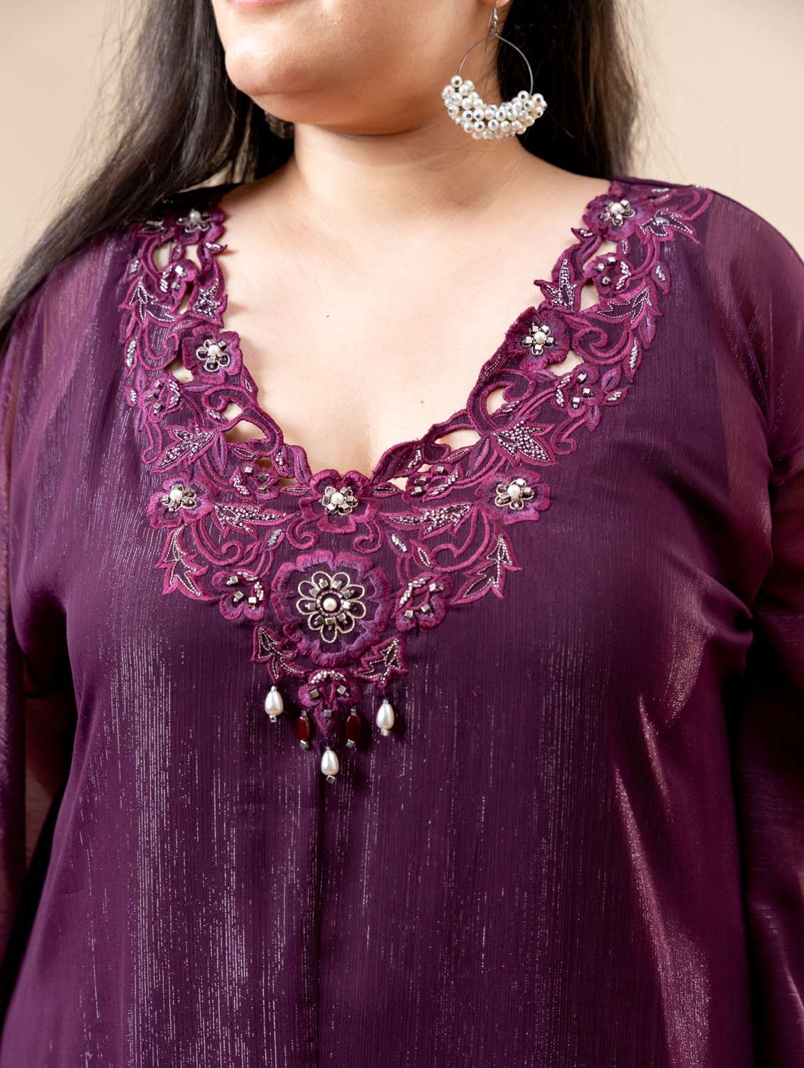 women plus size kimono sleeve kaftan kurta palazzo set - 22238820 -  Standard Image - 5