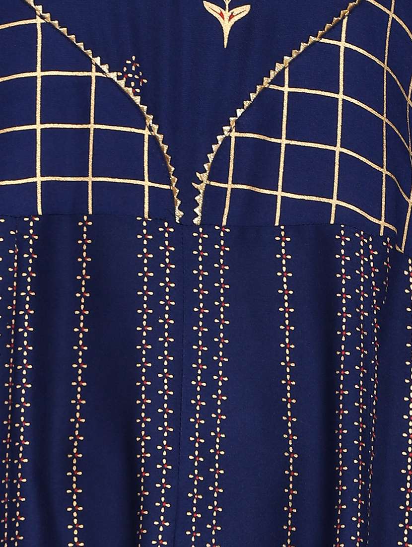 women foil print three quarter sleeve anarkali kurta - 22238826 -  Standard Image - 5