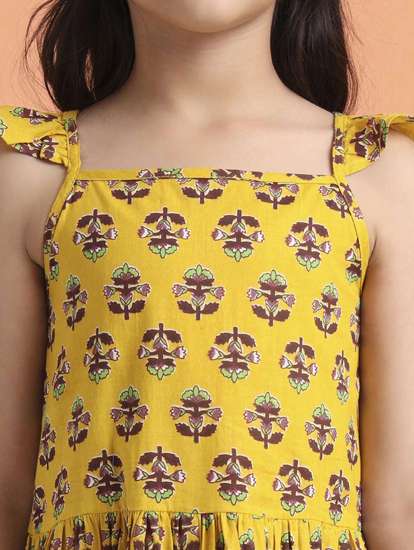 girls printed shoulder strap fit and flared dress - 22238830 -  Standard Image - 5