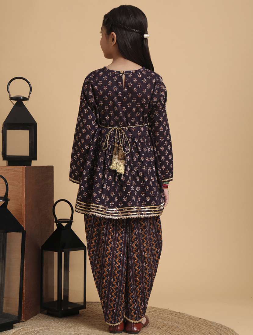 girls printed kurta and dhoti set - 22238831 -  Standard Image - 5