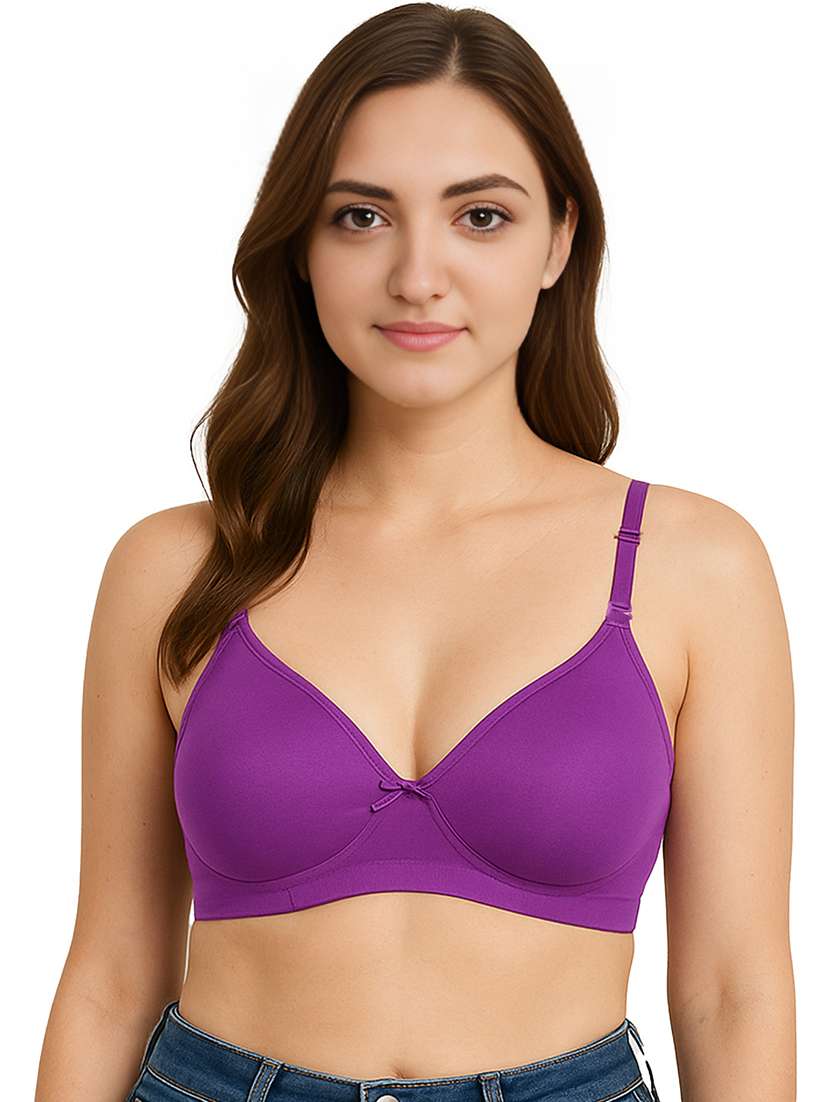 women solid non padded full coverage t-shirt bra