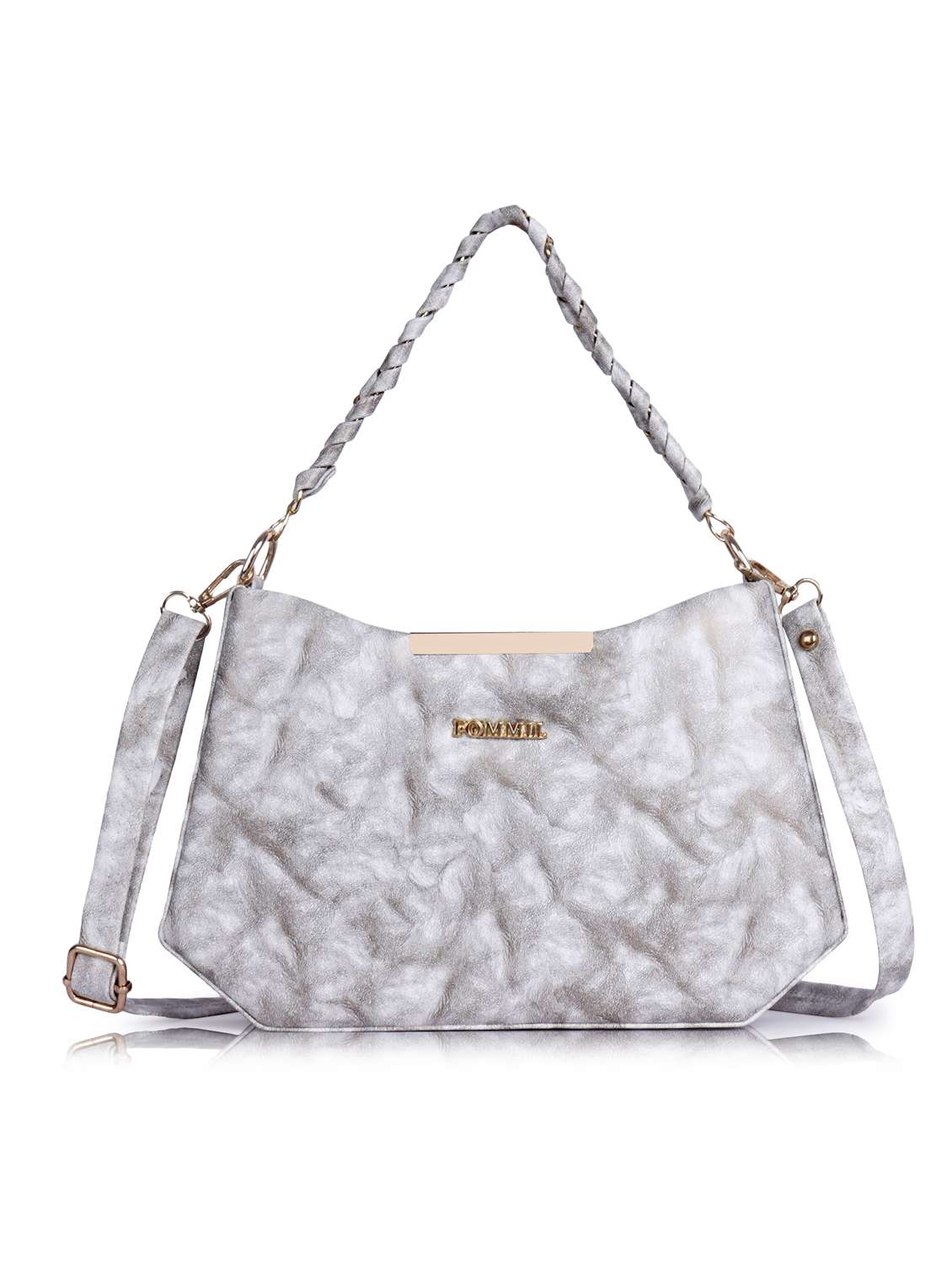 women printed structure handheld bag