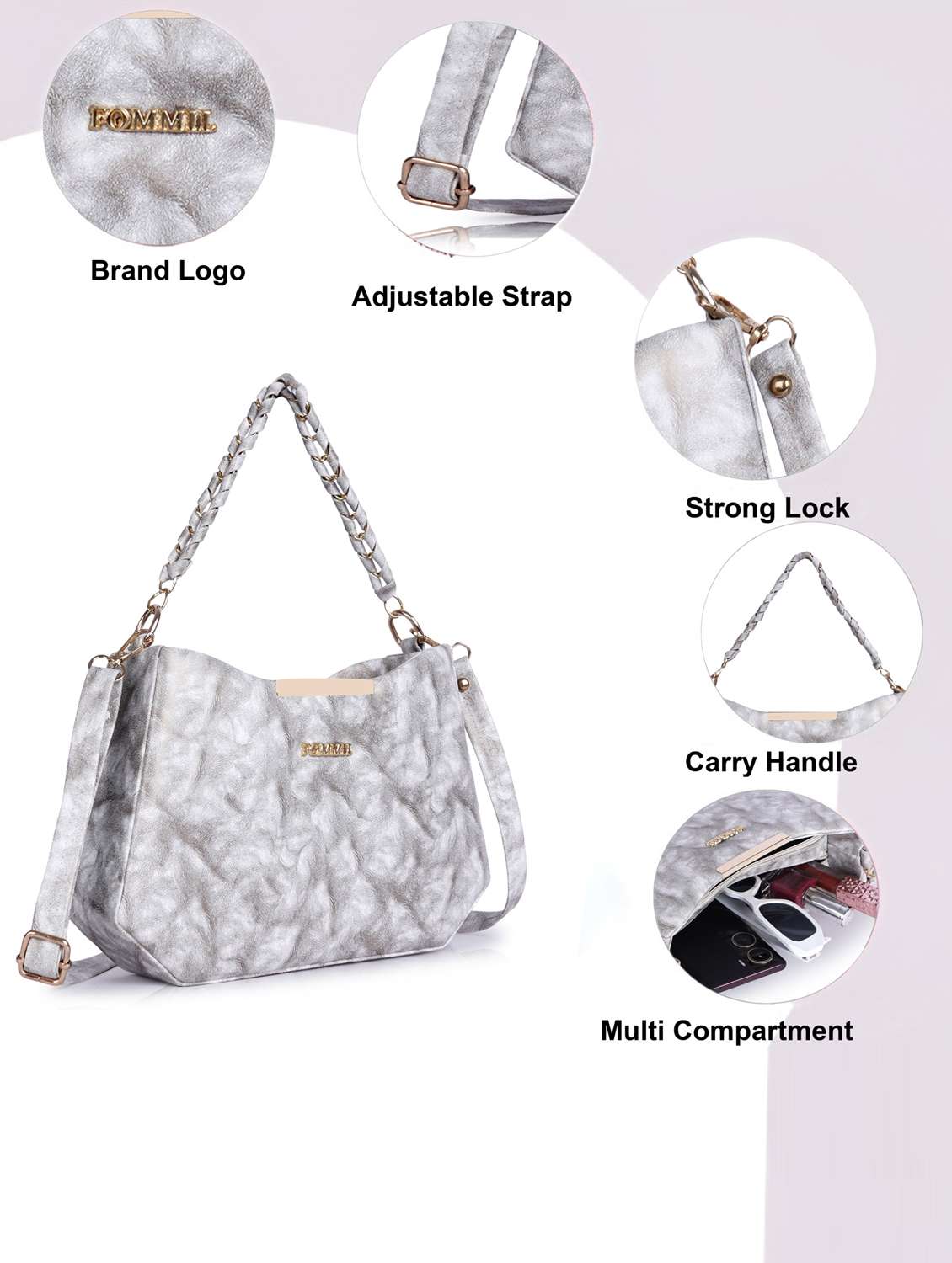 women printed structure handheld bag - 22238863 -  Standard Image - 3