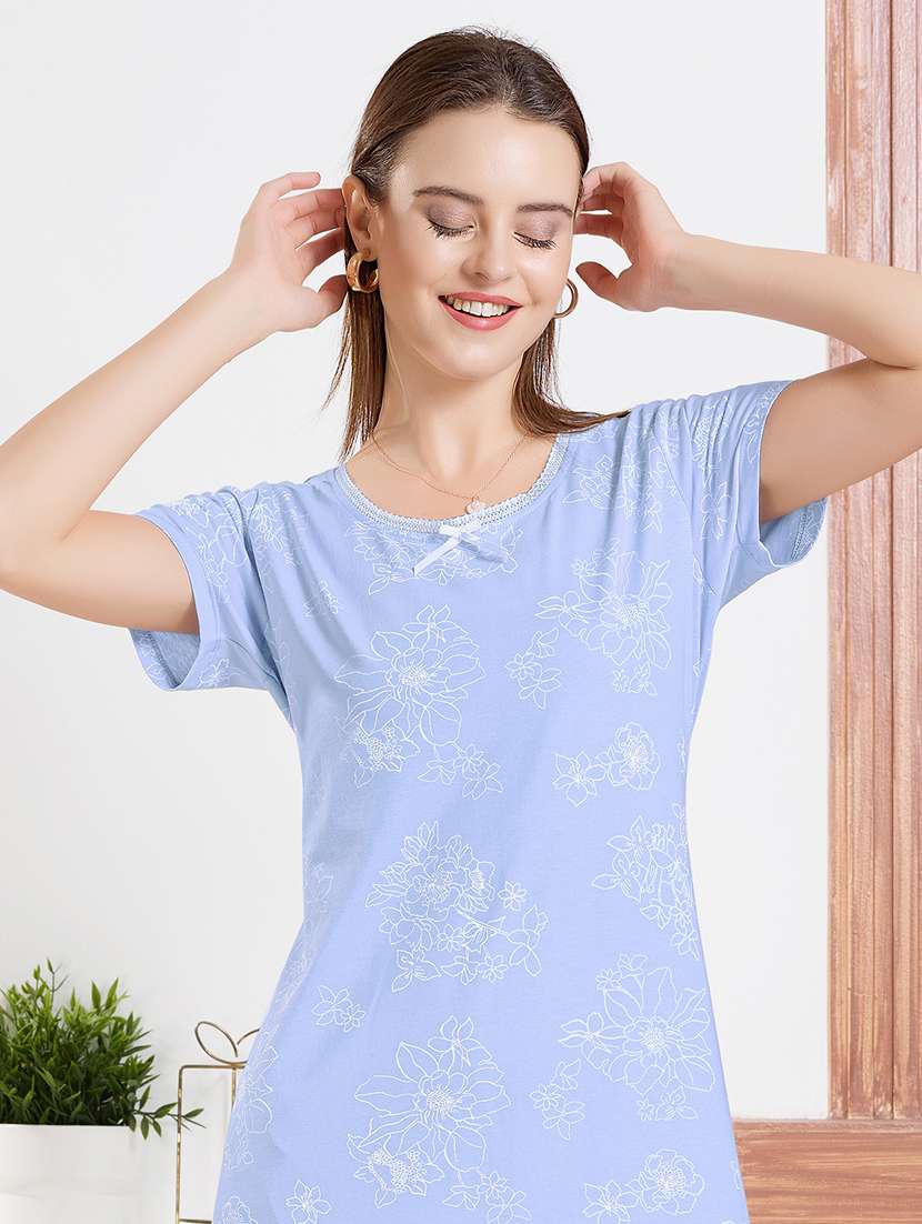 womn printed short sleeve sleepshirt - 22238879 -  Standard Image - 5