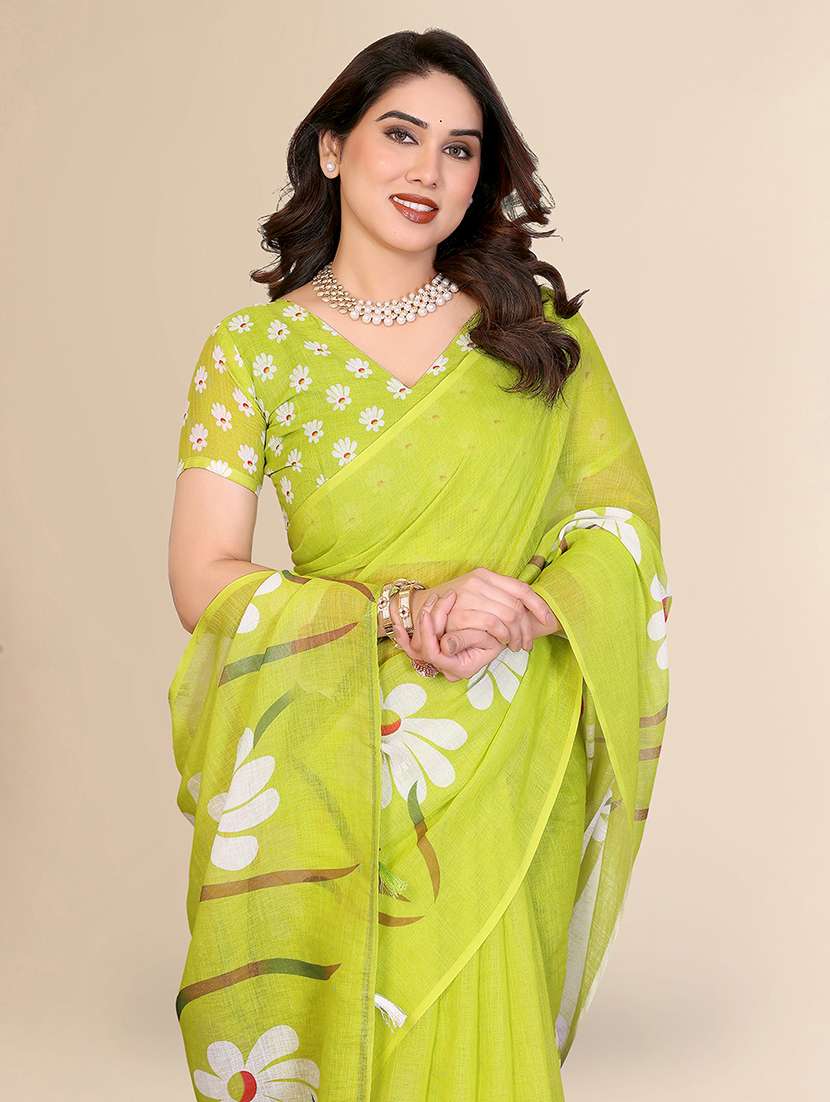 women floral printed saree with blouse - 22238881 -  Standard Image - 3