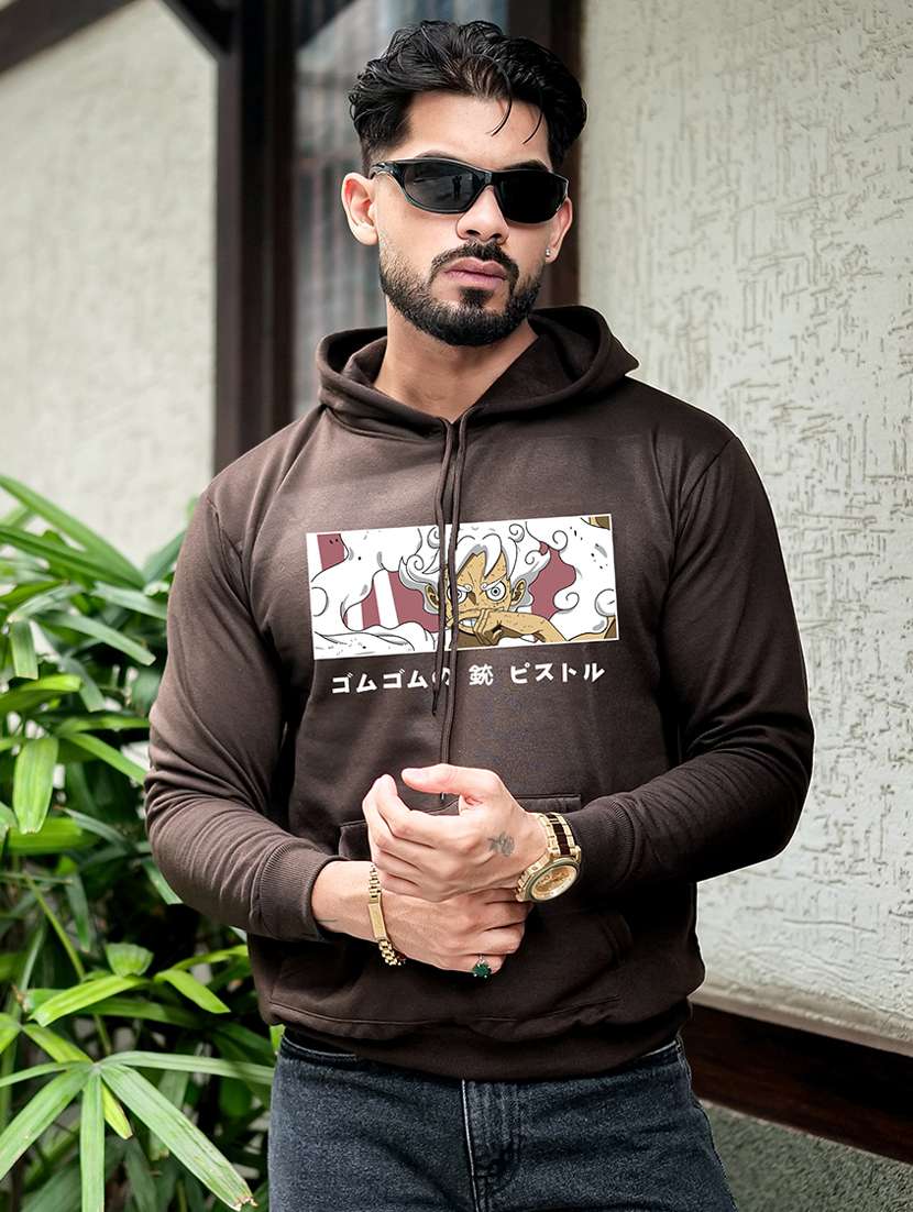 men printed long sleeve regular fit sweatshirt