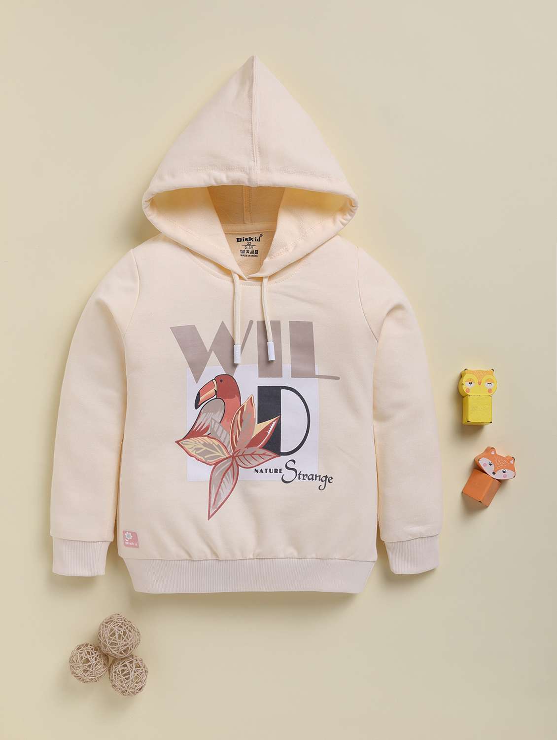 boys printed long sleeve hooded sweatshirt