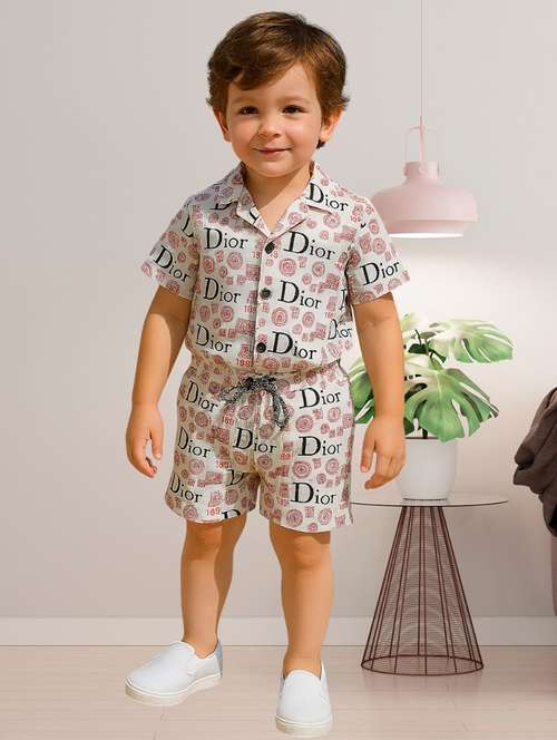 boys printed shirt and shorts co-ord set - 22239073 -  Standard Image - 0