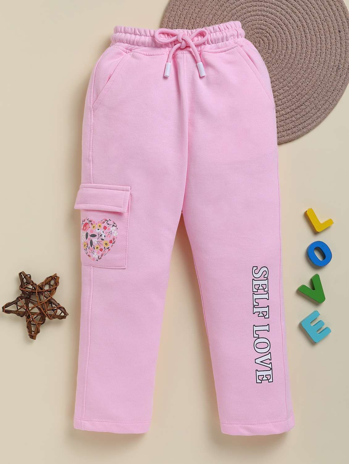 girls printed mid rise cargo