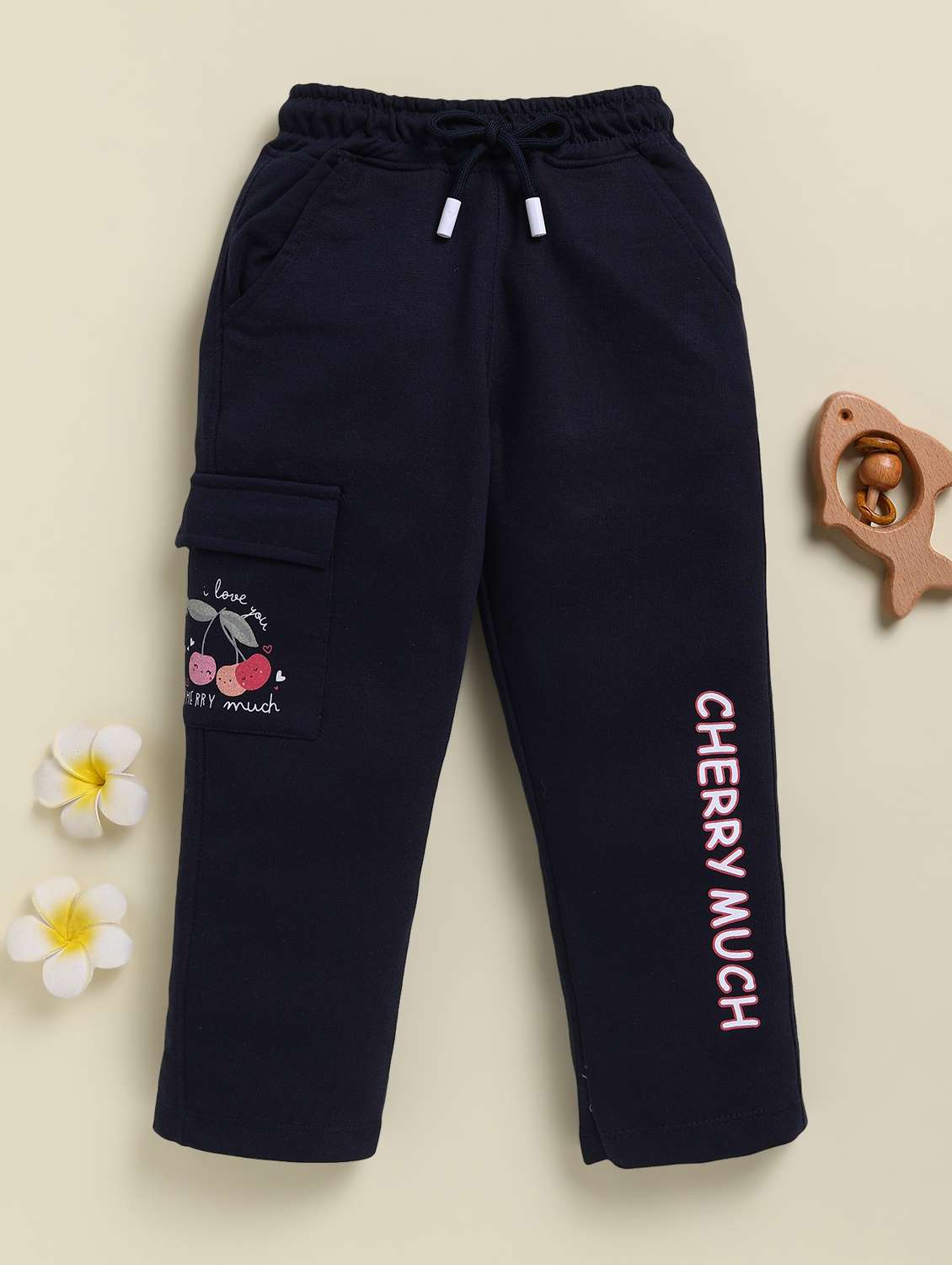 girls printed mid rise cargo