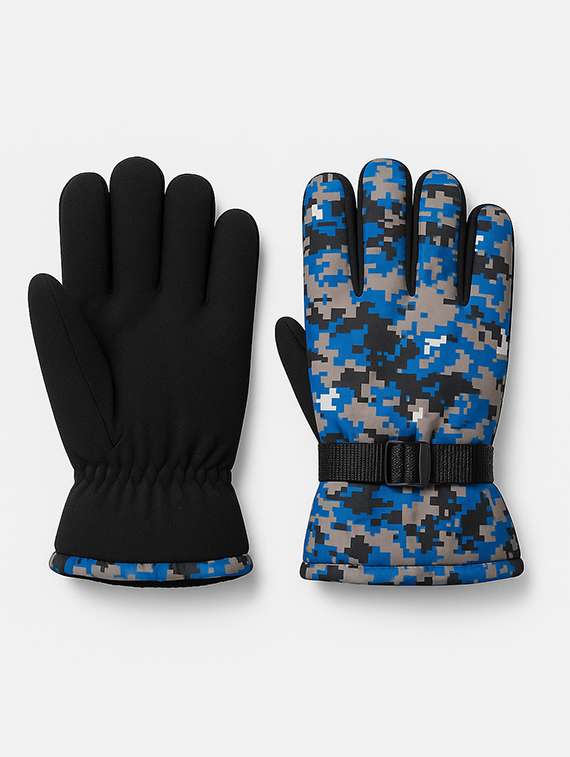 men camouflage printed warm winter gloves