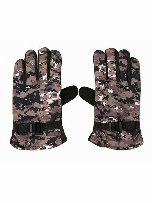 men camouflage printed warm winter gloves - 22239109 -  Standard Image - 0