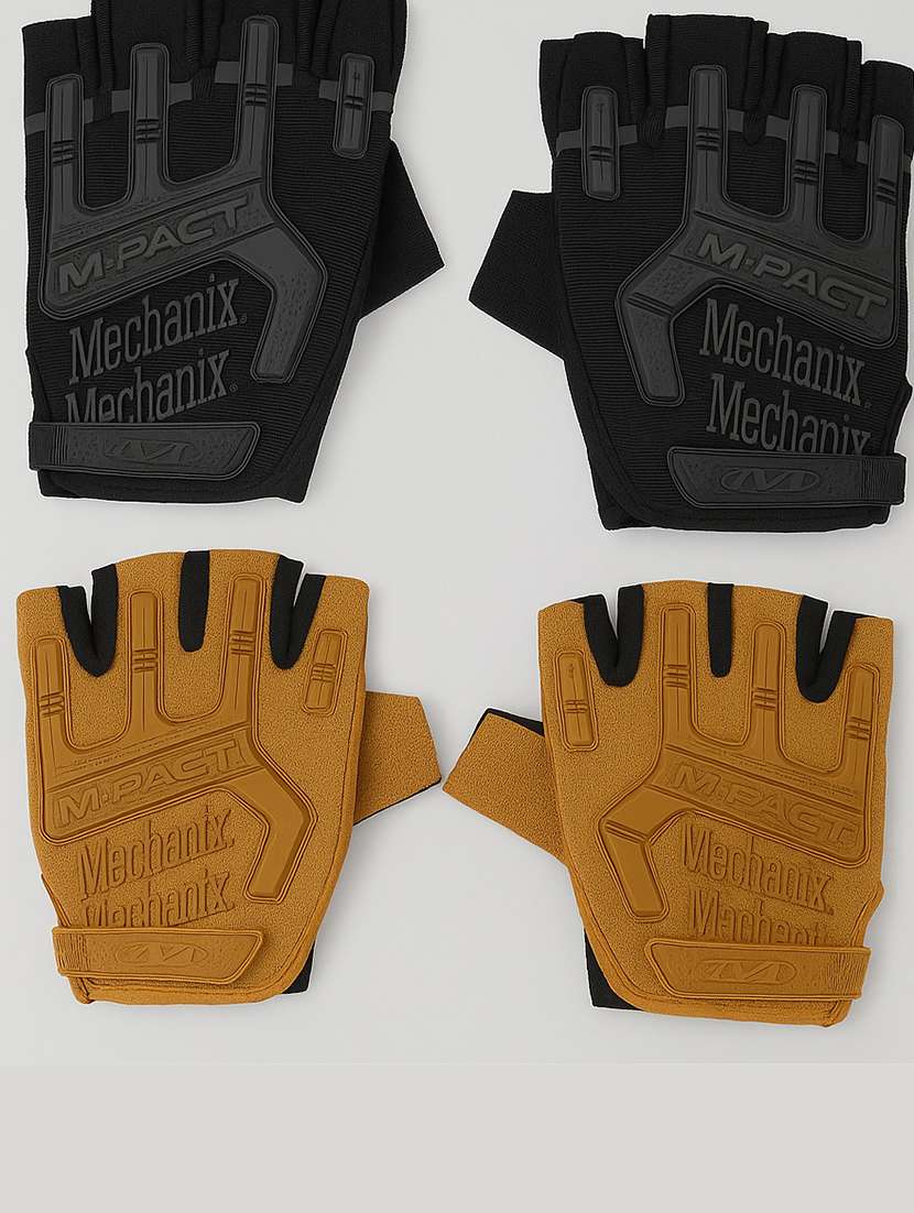 men pack of 2 hand protection with the half-finger gloves